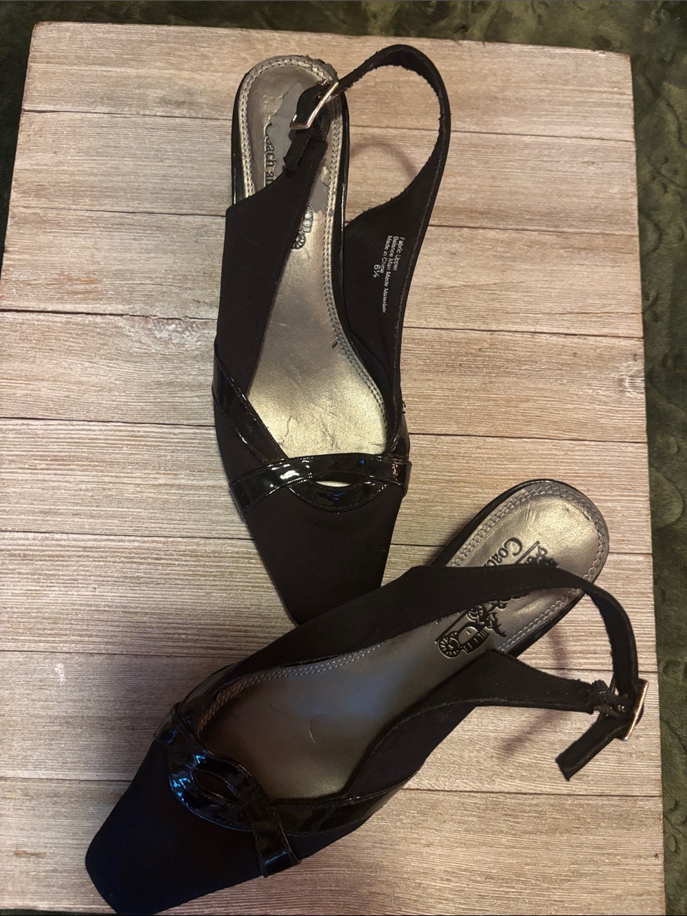 Y2K vintage Coach and Four Black Slingback Pointed Toe Mules